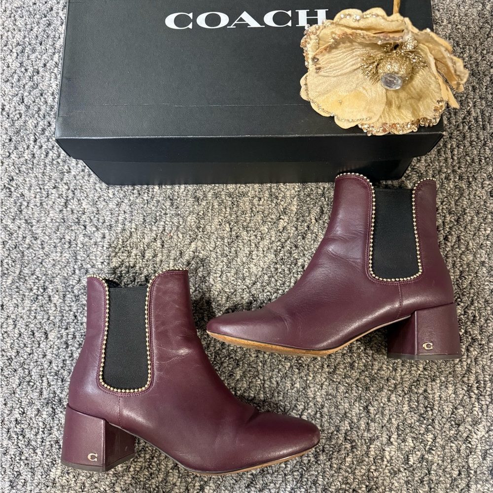 Coach Torri Boots 8.5 Burgundy/Wine